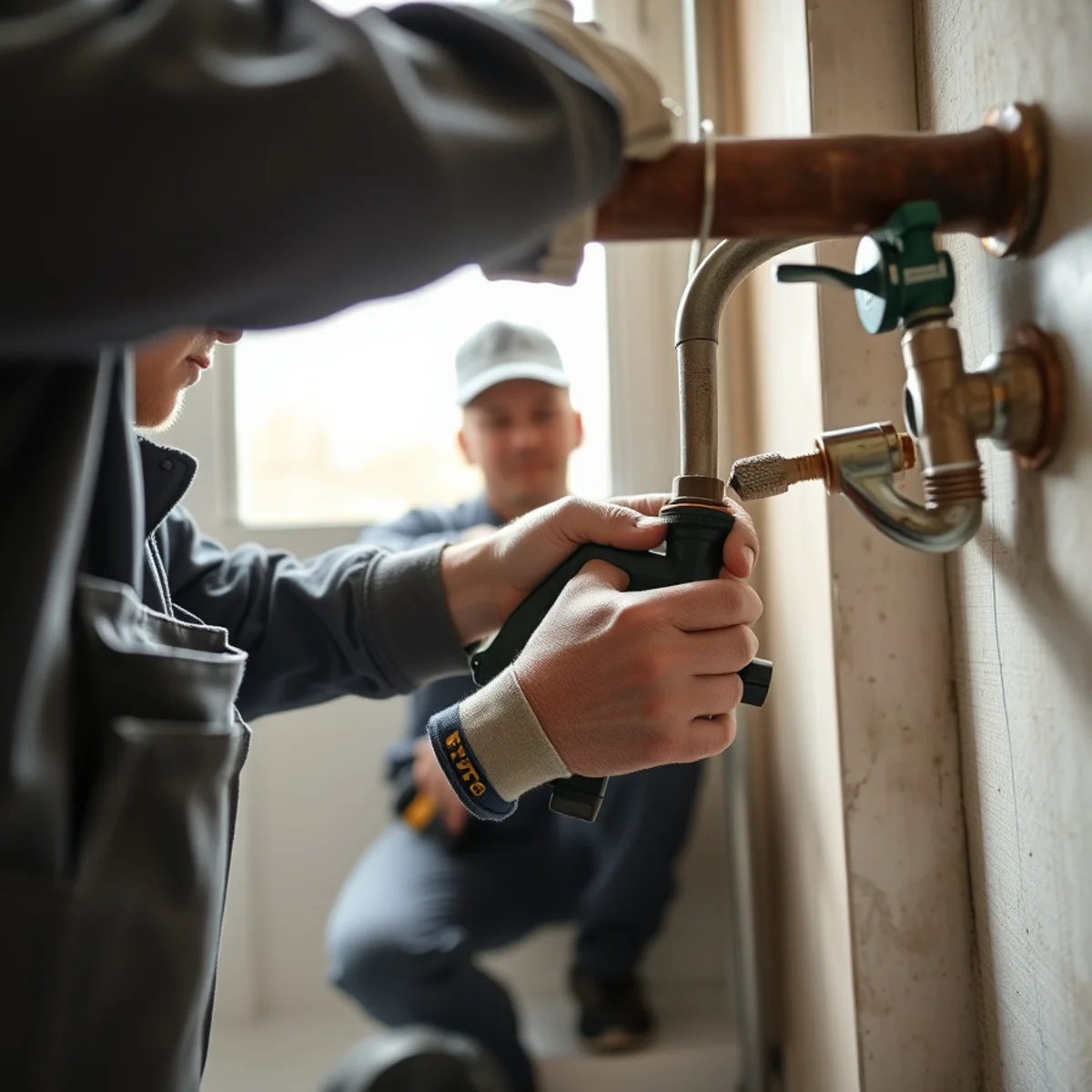 Plumber Bellaire TX performing burst pipe repair in a Bellaire, TX home