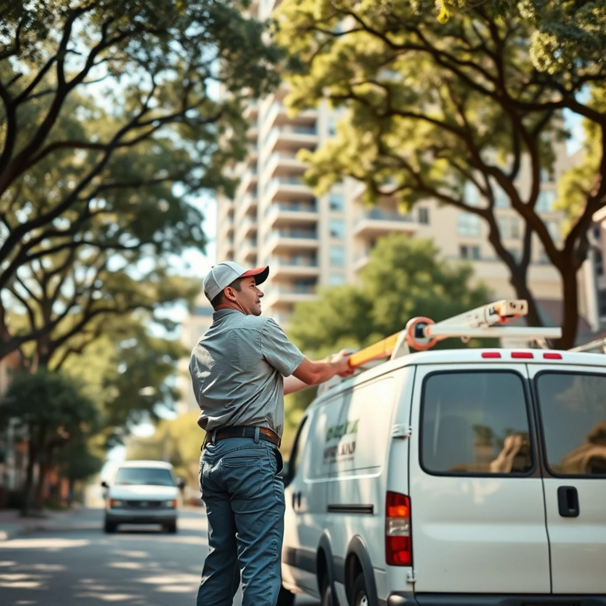 Plumber servicing a high-rise condo stack in Downtown Houston