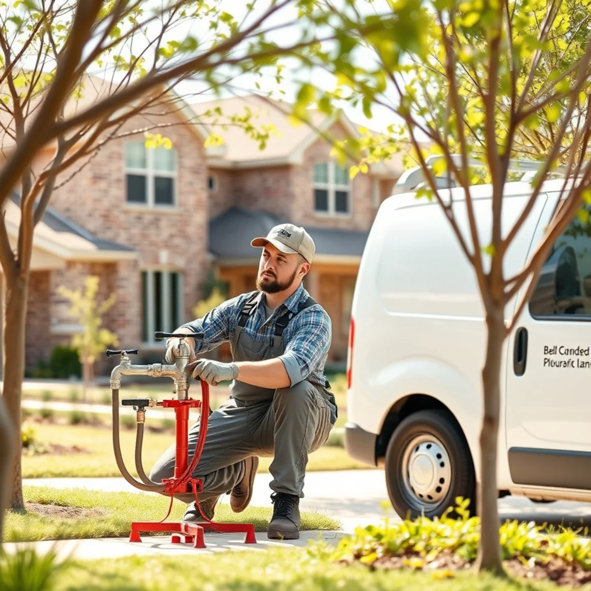 Plumber servicing builder-grade fixtures at a Four Corners, TX home