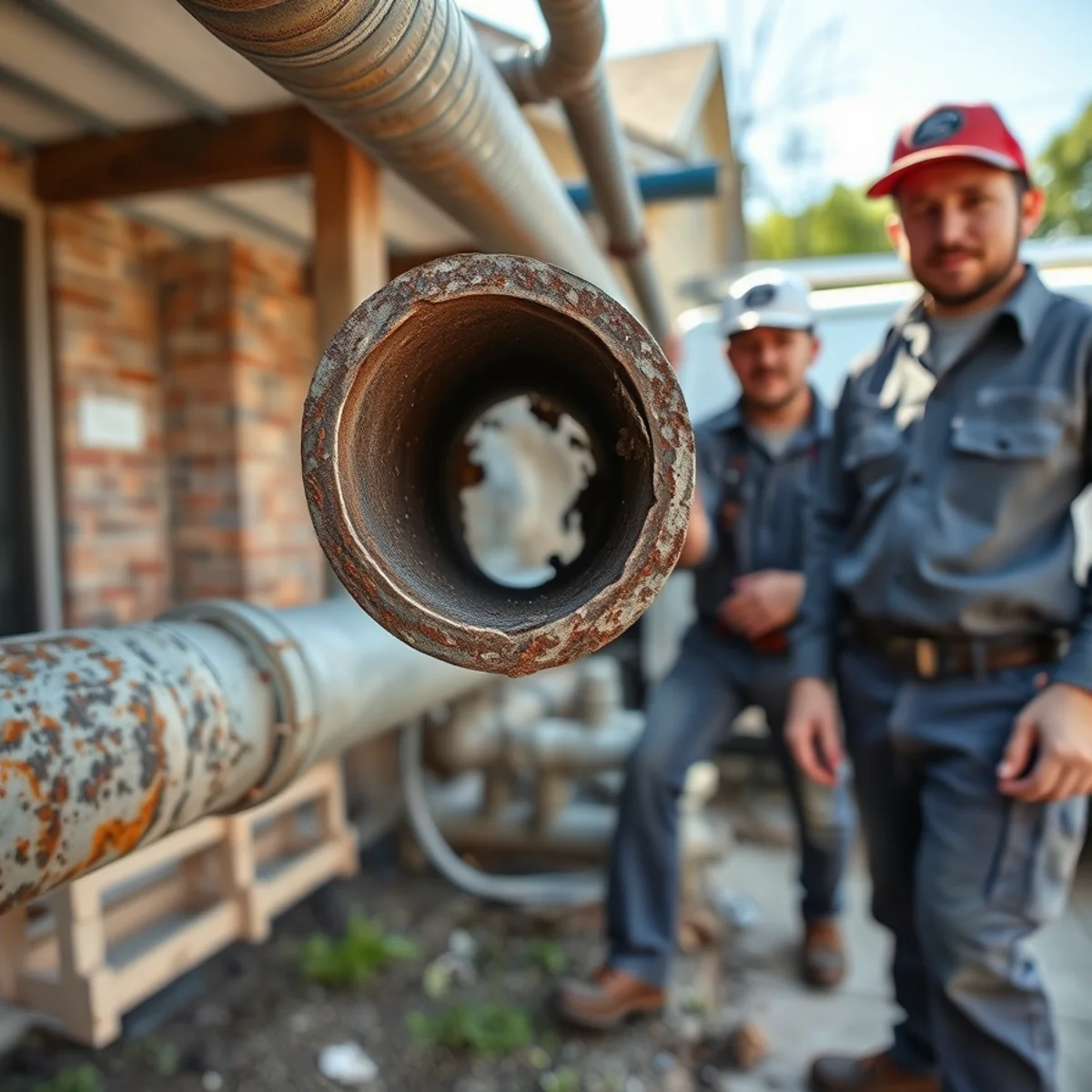 Corroded galvanized steel supply pipe removed from a pre-1960 Bellaire, TX home