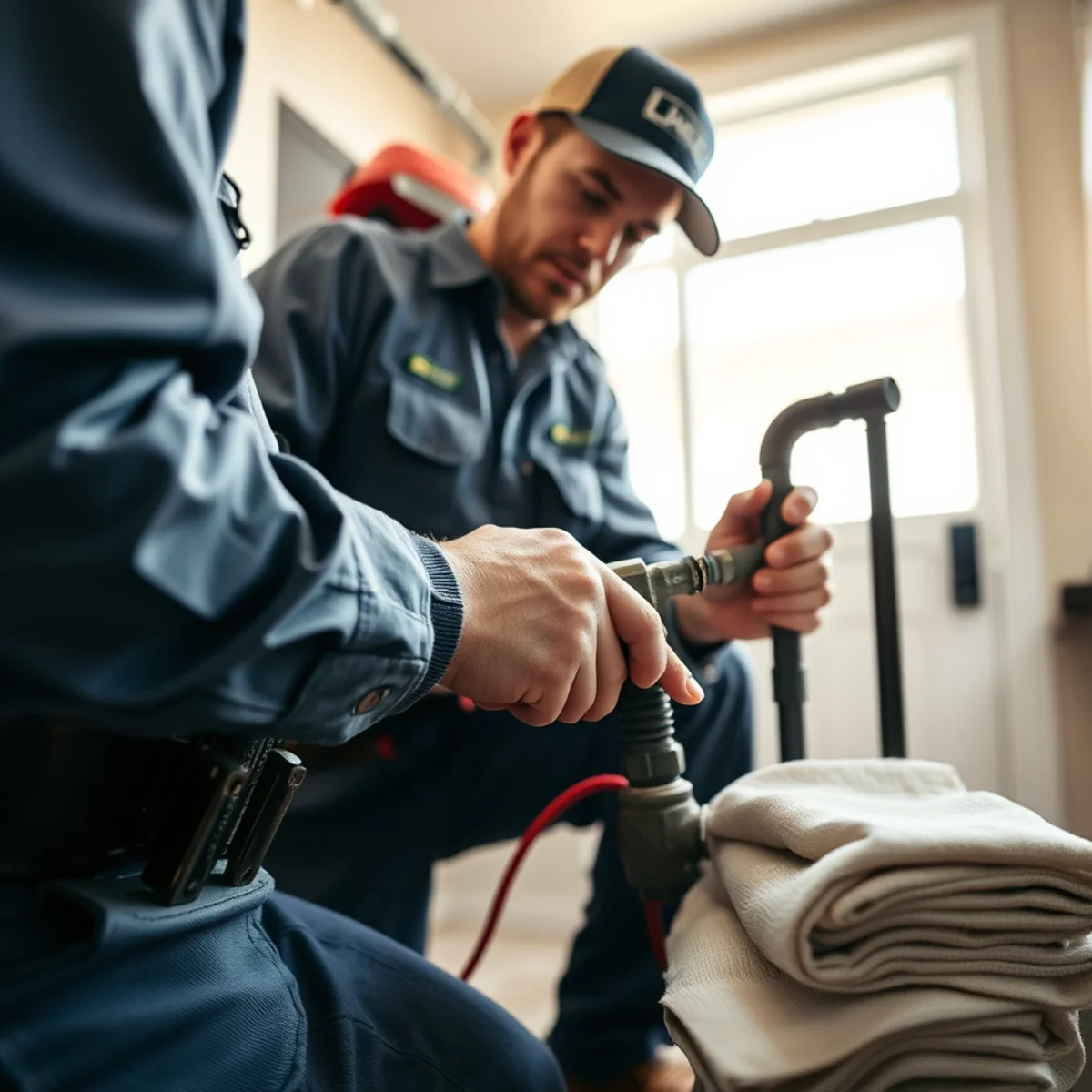 Plumber Bellaire TX performing gas line services in a Bellaire, TX home