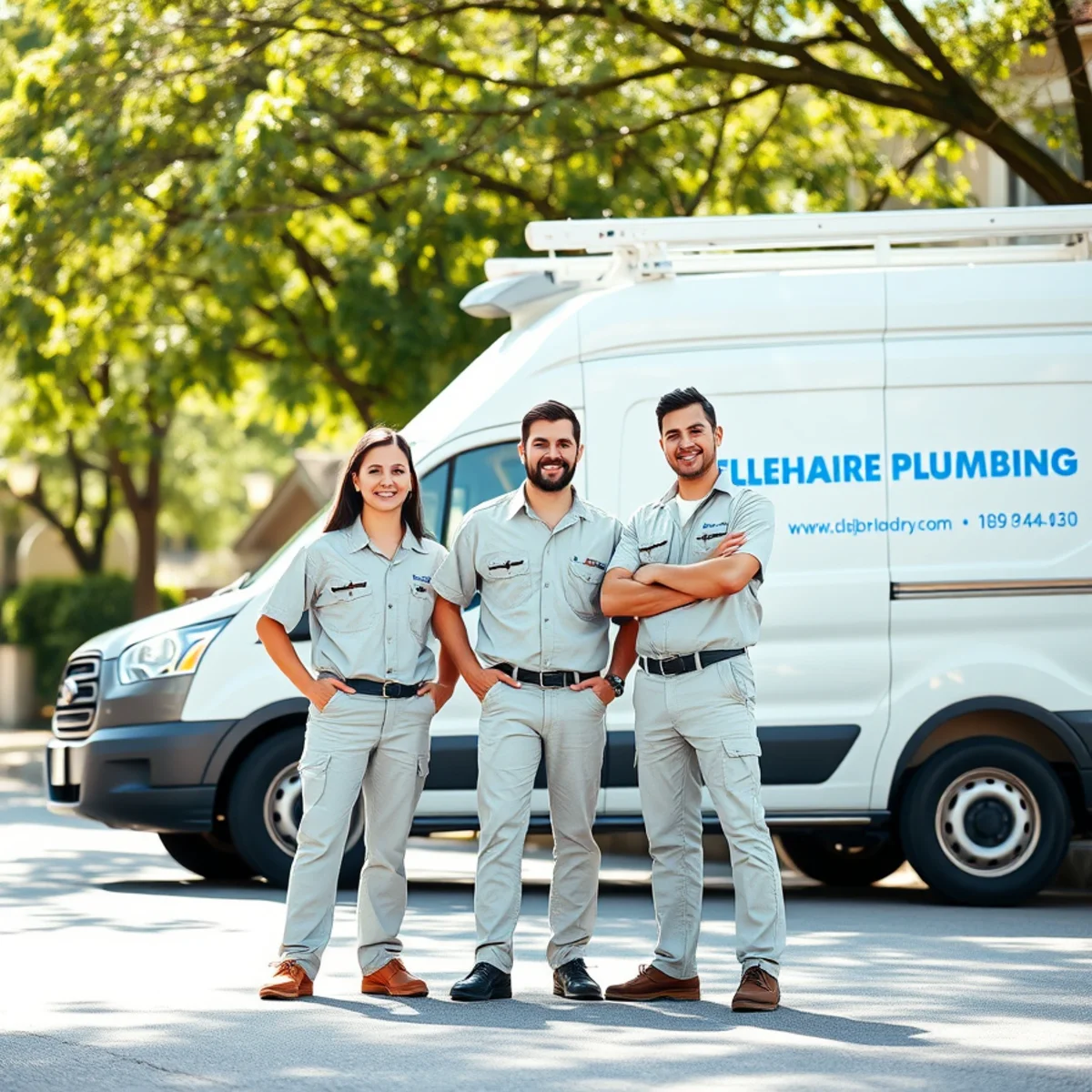 Locally owned Plumber Bellaire TX team and service van in Bellaire
