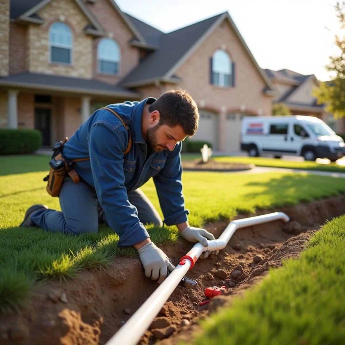 Licensed Plumber Bellaire TX plumber on a service call in Pearland, TX