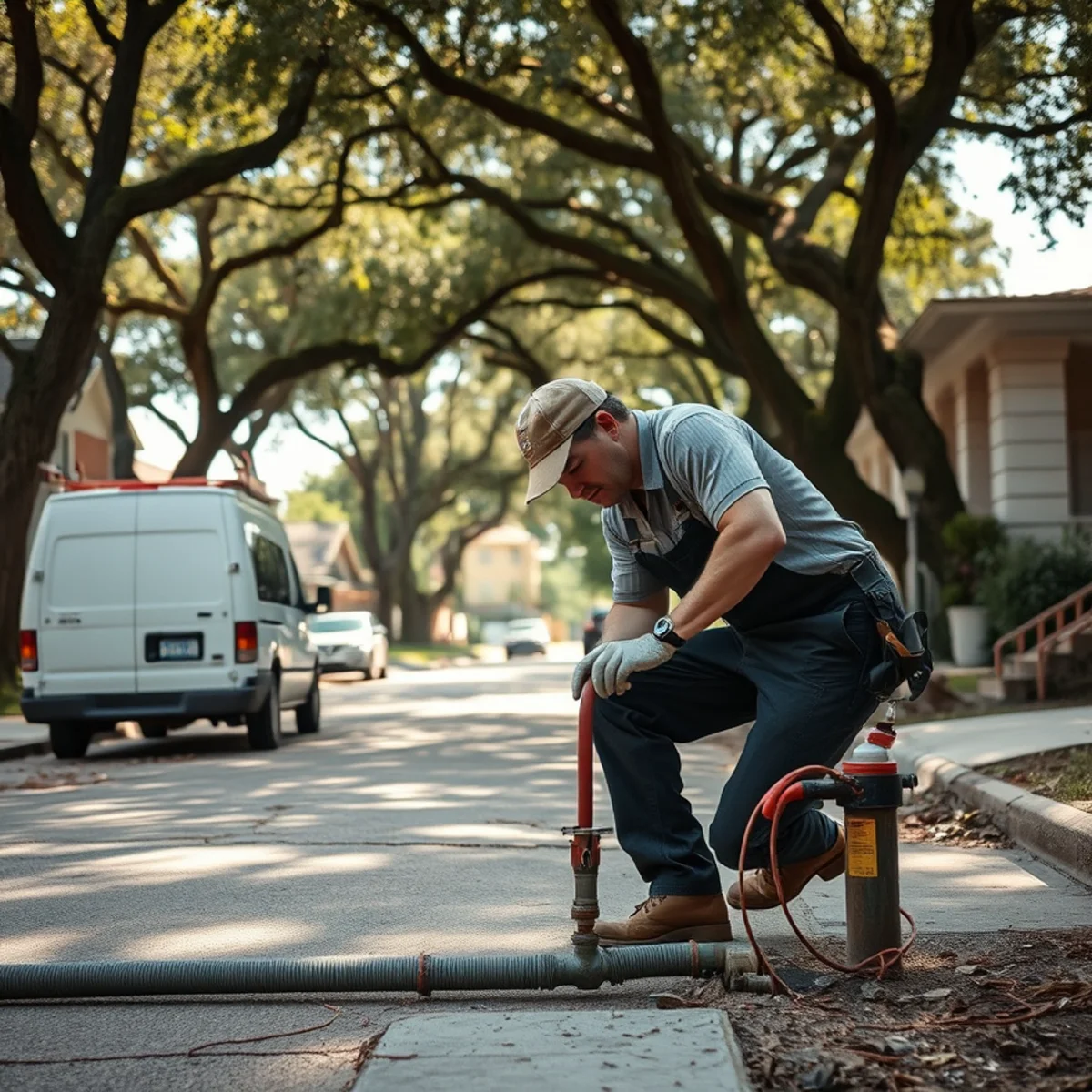 Plumber roughing in new supply lines at a Post Oak Terrace teardown rebuild