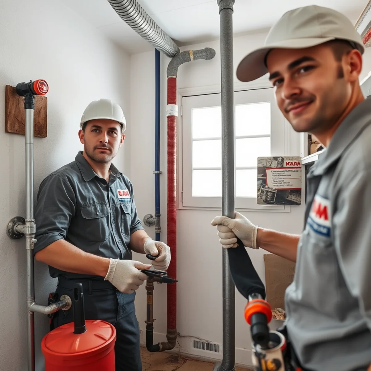 New PEX-A repipe installed alongside old galvanized pipe in a Bellaire home