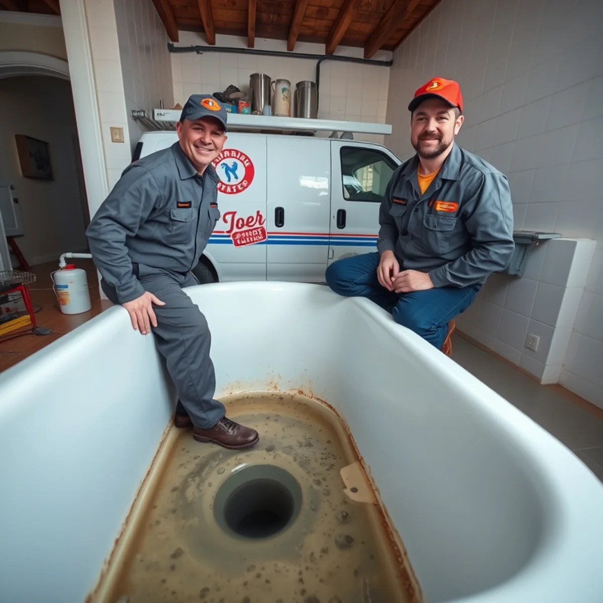 Bathtub drain backing up with sewage in an older Bellaire, TX home