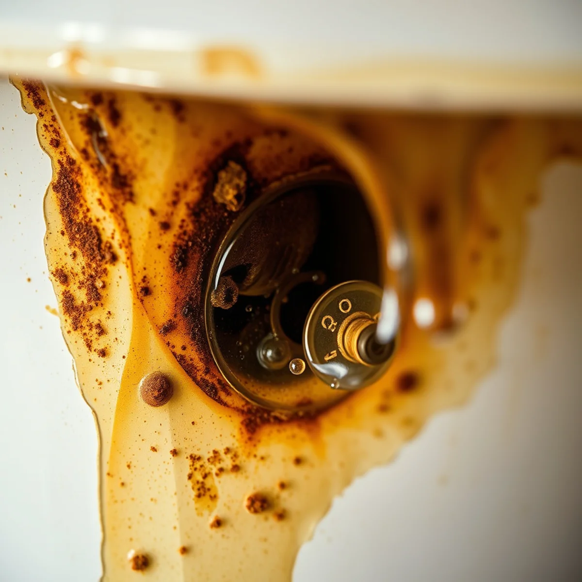 Rusty discolored hot water from a corroding water heater in a Bellaire home