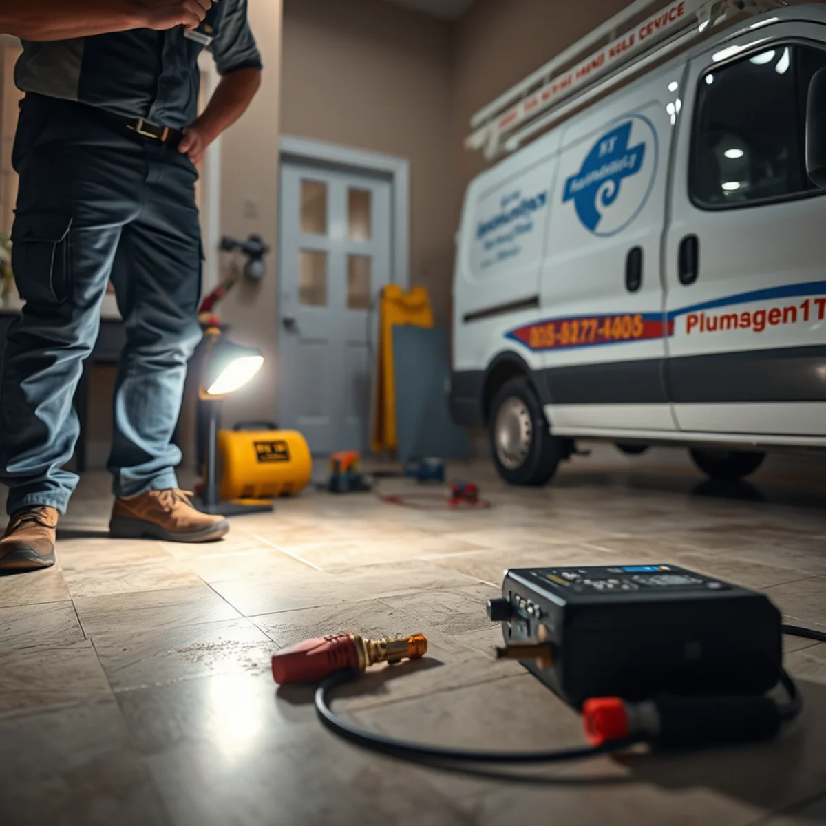 Emergency electronic slab leak detection on a Bellaire, TX home floor