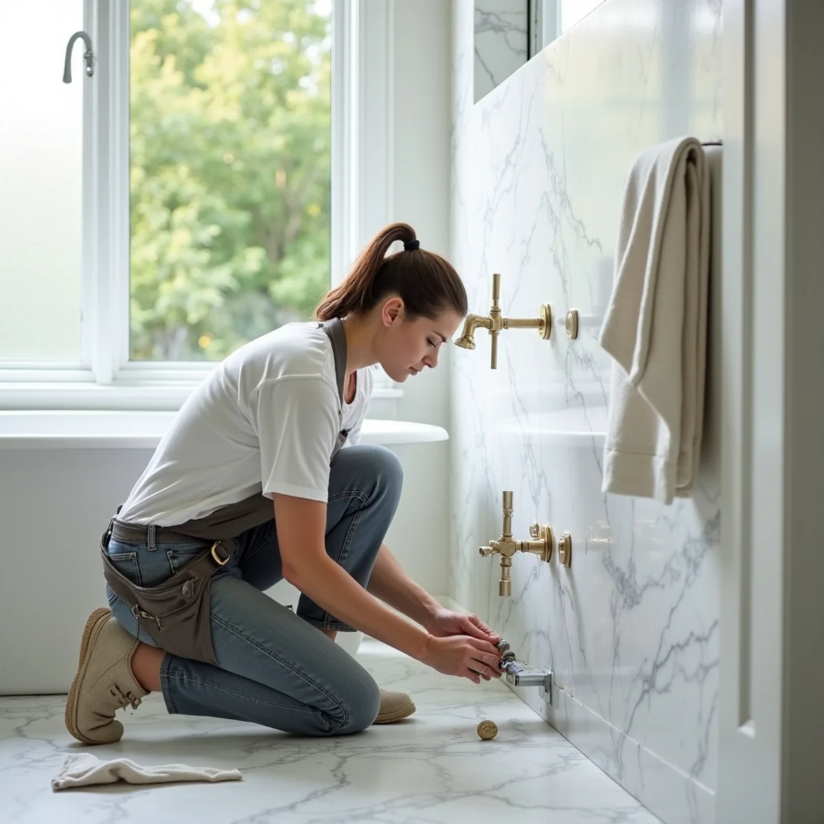 Licensed Plumber Bellaire TX plumber on a service call in Southdale