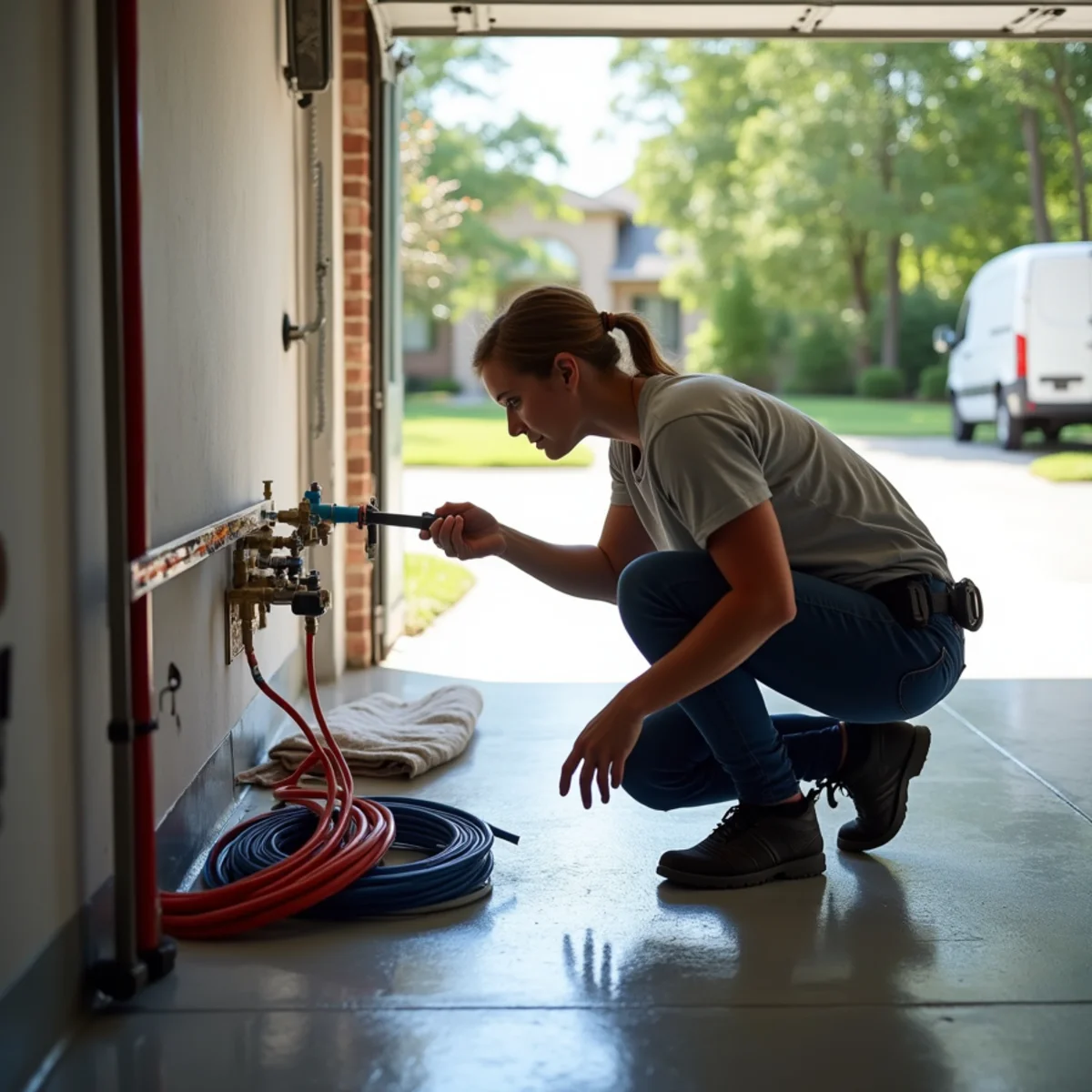 Licensed Plumber Bellaire TX plumber on a service call in Sugar Land, TX