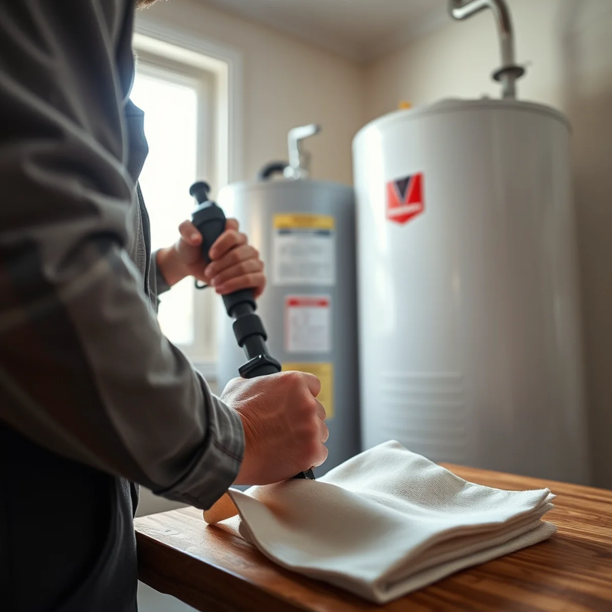 Plumber Bellaire TX performing water heater repair & installation in a Bellaire, TX home