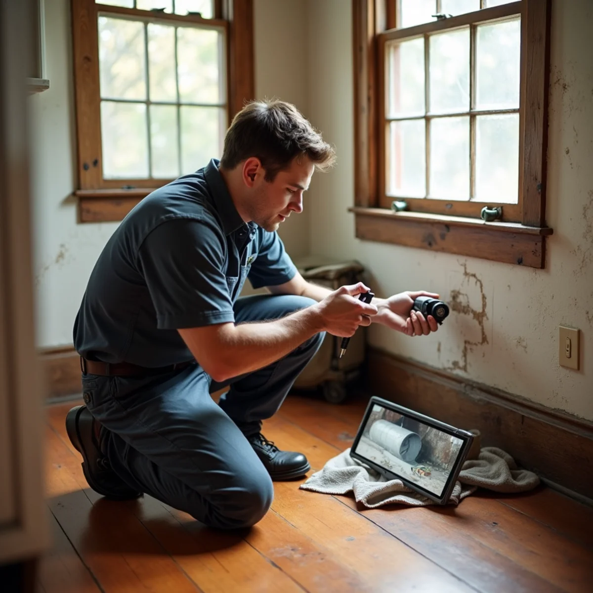 Licensed Plumber Bellaire TX plumber on a service call in Westmoreland Farms